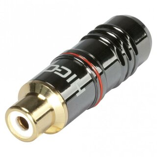 HICON RCA, 2-pole , metal-, Soldering-female connector, gold plated contacts