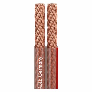 Lautsprecherkabel Dual Cord transparent 1 x 2 x 6mm Kupfer, 11,2 x 5,5 mm